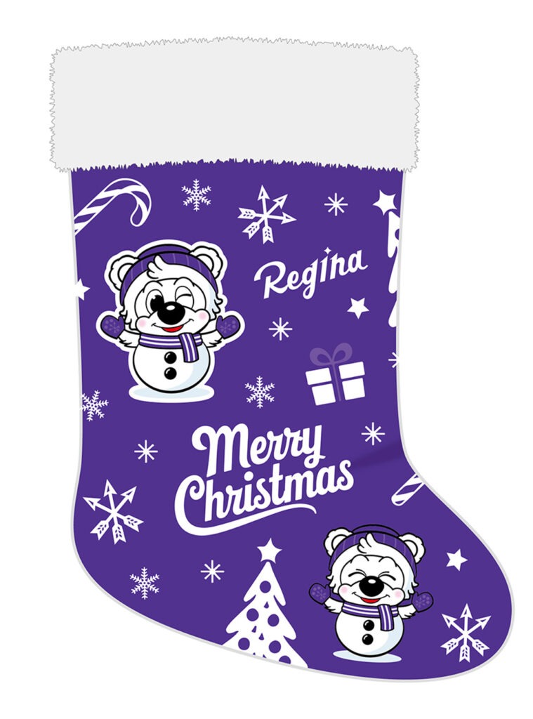 サンタ帽子＆クリスマスソックスの2WAYで利用できる「バイオレットサンタ帽ソックス」を、先着10,000名様にプレゼントします！
試合中はみんなで被って応援、試合前は各イベントでGETできるプレゼントを入れるソックスとして使ってみてください！